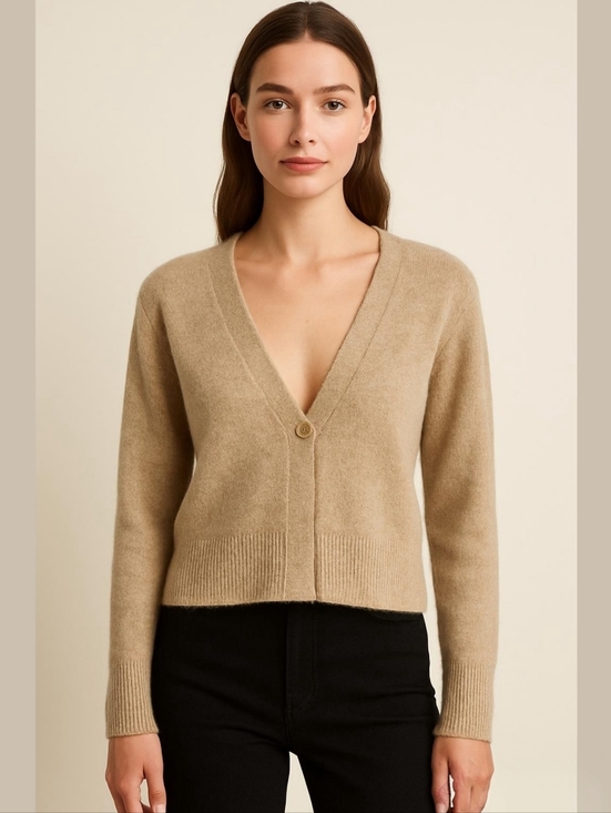 Abercrombie & Fitch Sweaters - Abercrombie & Fitch Tan One Button Ultra Soft Cardigan Sweater